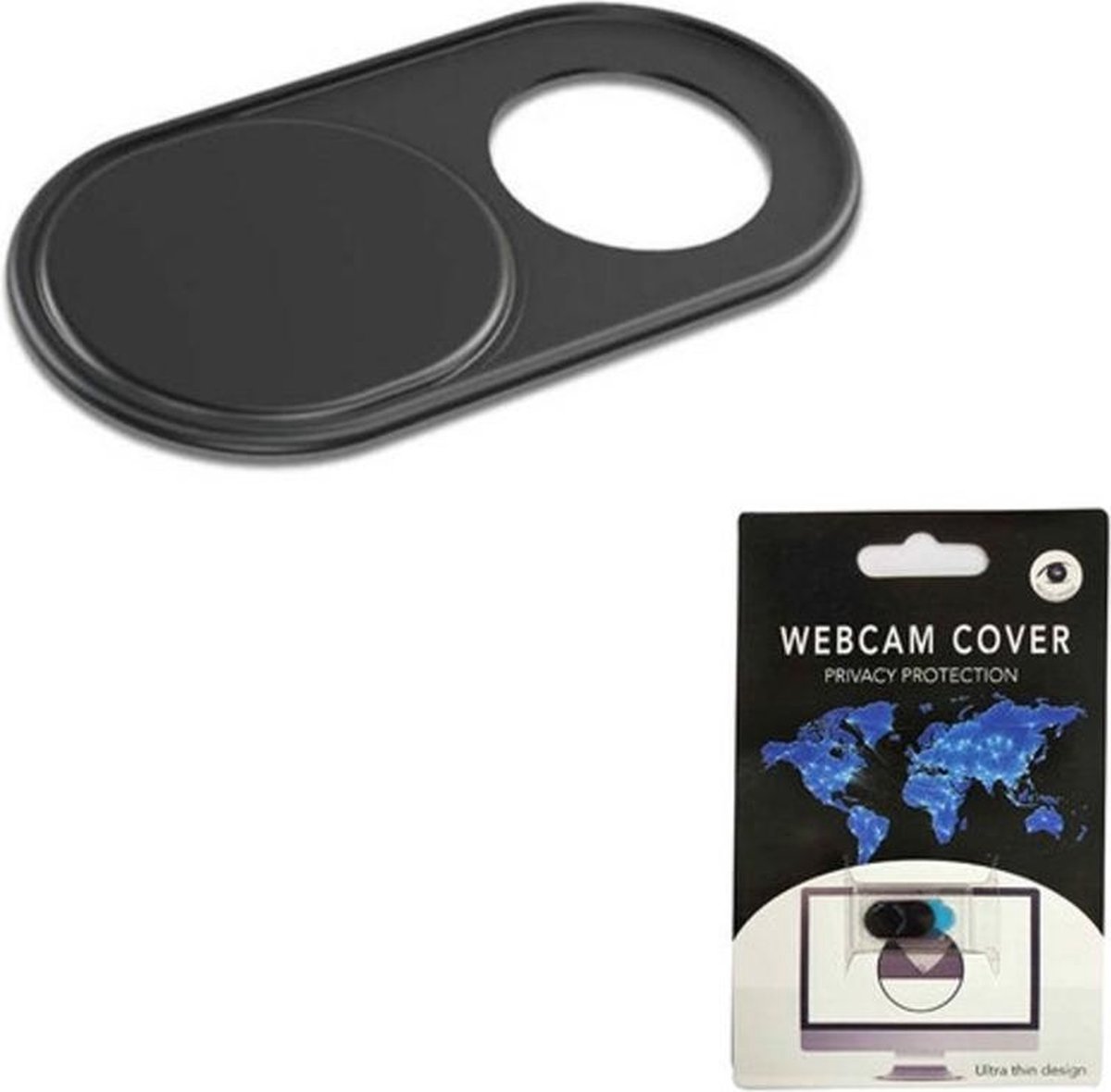 Webcam Cover - Privacy schuifje - Geschikt voor Macbook, Laptop en Tablet - Zwart