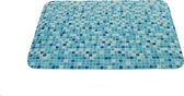 Papillon Traagschuim badmat met print - Fleece Memo foam douchemat - Mozaïek Blauw