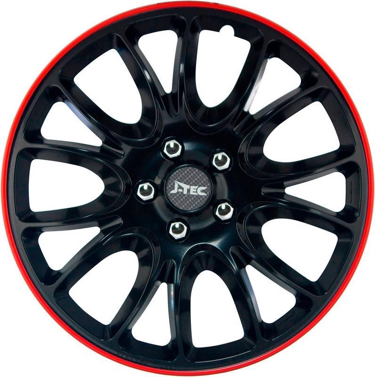 J-Tec Wieldoppen 15 inch Hero GTR zwart - Rode rand