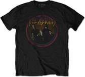 Def Leppard Heren Tshirt -L- Vintage Circle Zwart