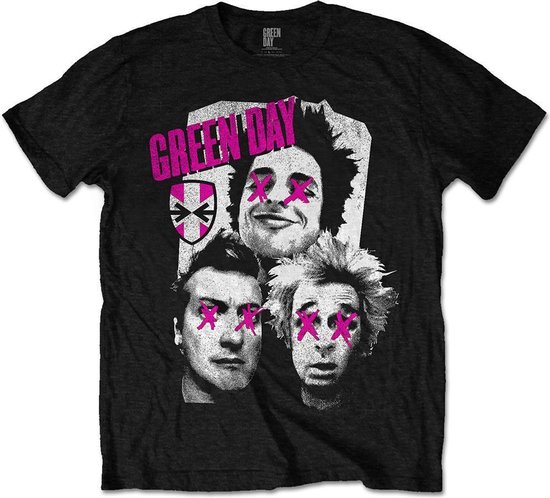 Green Day Heren Tshirt -S- Patchwork Zwart