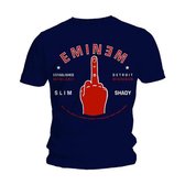 Eminem - Detroit Finger Heren T-shirt - M - Blauw