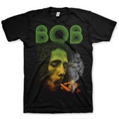 Bob Marley Heren Tshirt -XL- Smoking Da Erb Zwart