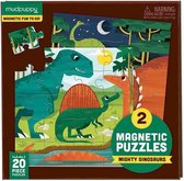 Mudpuppy magnetische puzzel Machtige Dinosaurussen dag & nacht - 2x 20 stukjes