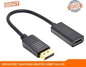 DisplayPort naar HDMI Adapter Kabel (1080P) - Full-HD Zwarte Kabel 0,20cm