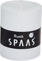 4x Witte rustieke cilinderkaarsen/stompkaarsen 7 x 8 cm 30 branduren - Geurloze kaarsen - Woondecoraties