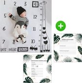 Babyshower cadeau pakket - Mijlpaaldeken + invulkaarten - Mijlpaal - raadkaarten - kraamcadeau - babyshowercadeau