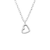 Joy|S - Zilveren petit hartje met ketting Sterling zilver 925 kinderen