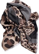 Leopard Sjaal | Bruin Luipaard | Katoen / Polyester | 180 x 90 cm