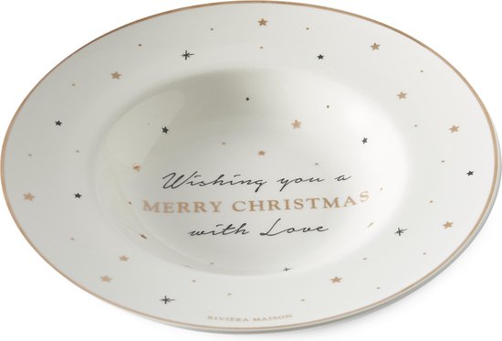 Rivièra Maison Christmas With Love Serving Plate Serveerschaal - Porselein - Wit | bol.com