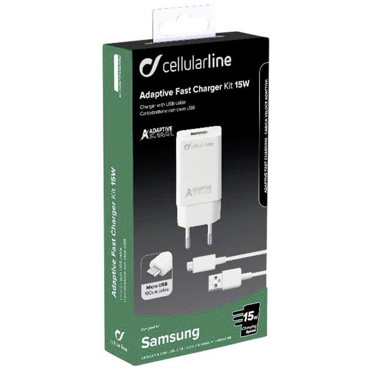 Cellularline 8018080303890 Smartphone, Universeel Wit AC Snel opladen Binnen