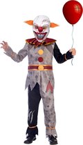 Amscan Kostuum Evil Clown Junior Grijs/rood 10-12 Jaar 3-delig