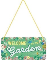 Nostalgic Art - Welcome to my Garden - Metalen wandbord in reliëf met koord - Leuk voor in de tuin!