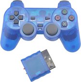 Draadloze Controller geschikt voor PS2 - Transparant Blauw