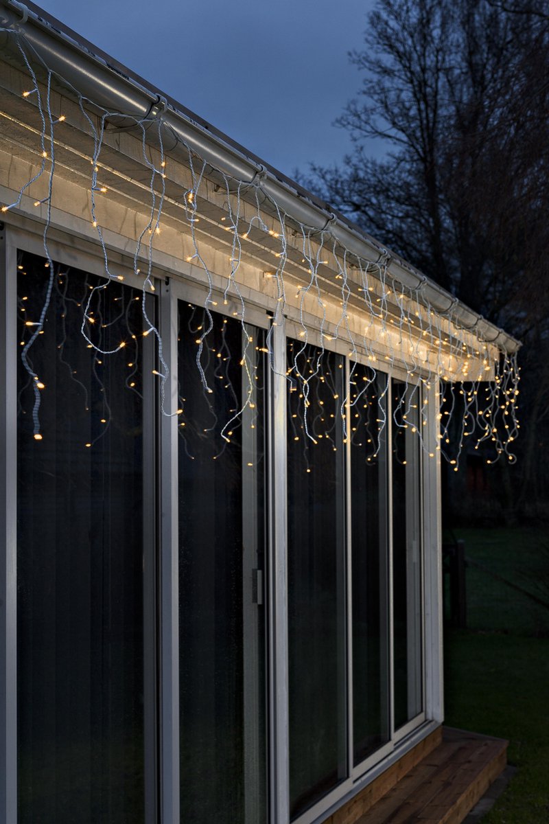 Lichtgordijn voor buiten - 336 LEDs - Extra warm wit - 11 meter - Kerstverlichting – foto 5