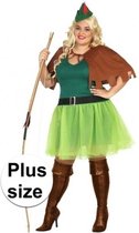 Robin Hood kostuum 4-delig voor dames | XXL (46-48) - bos jurk