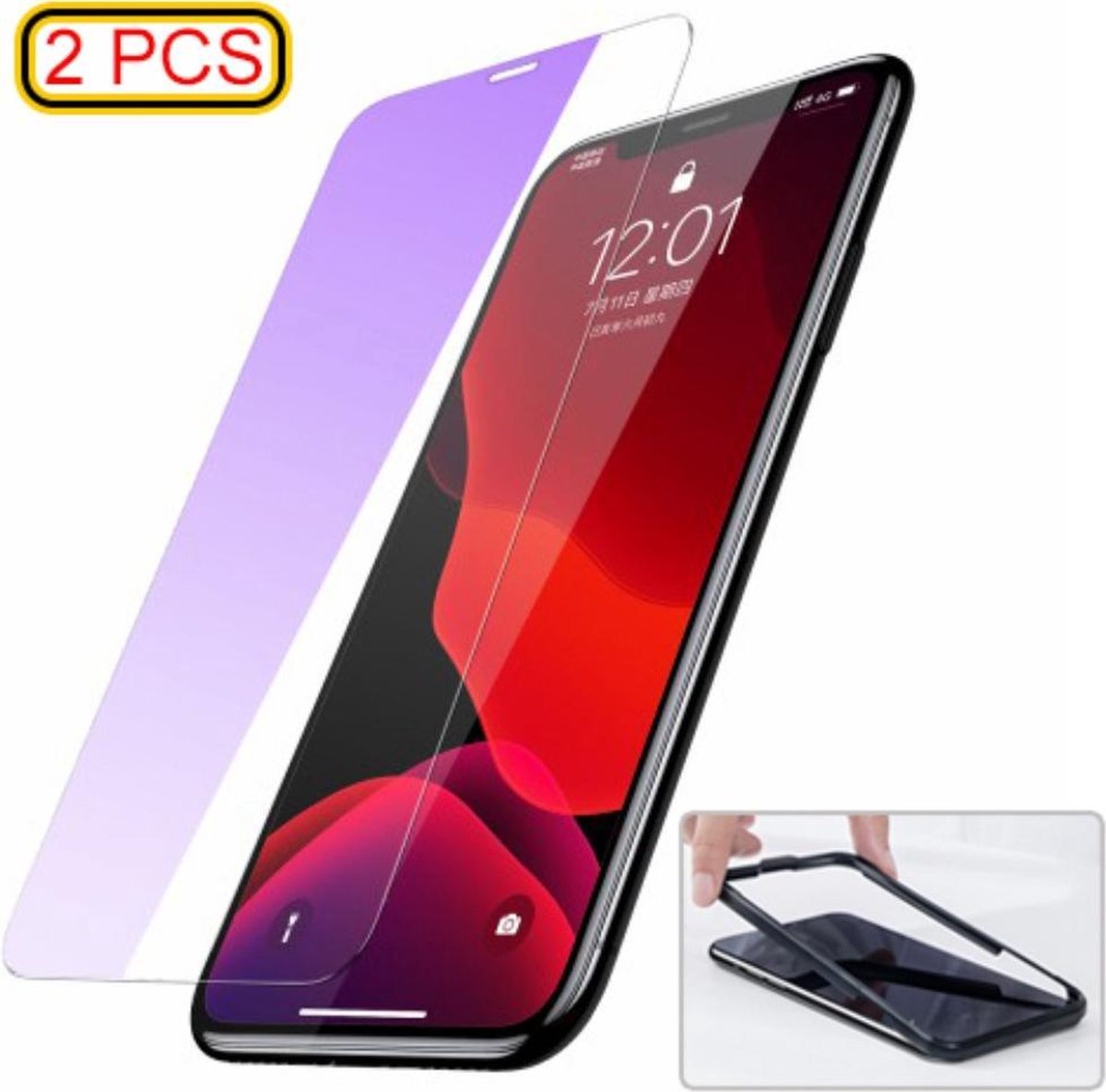 0.3mm Anti-blue-ray Tempered Glass Screen Protector voor iPhone XR / iPhone 11 (2 stuks) - Baseus