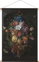 Festoen van vruchten en bloemen | Jan Davidsz. de Heem | 1660 - 1670 | Kunst | Textieldoek | Textielposter | Wanddecoratie | 45CM x 67,5CM” | Schilderij