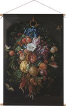 Festoen van vruchten en bloemen | Jan Davidsz. de Heem | 1660 - 1670 | Kunst | Textieldoek | Textielposter | Wanddecoratie | 40CM x 60CM” | Schilderij