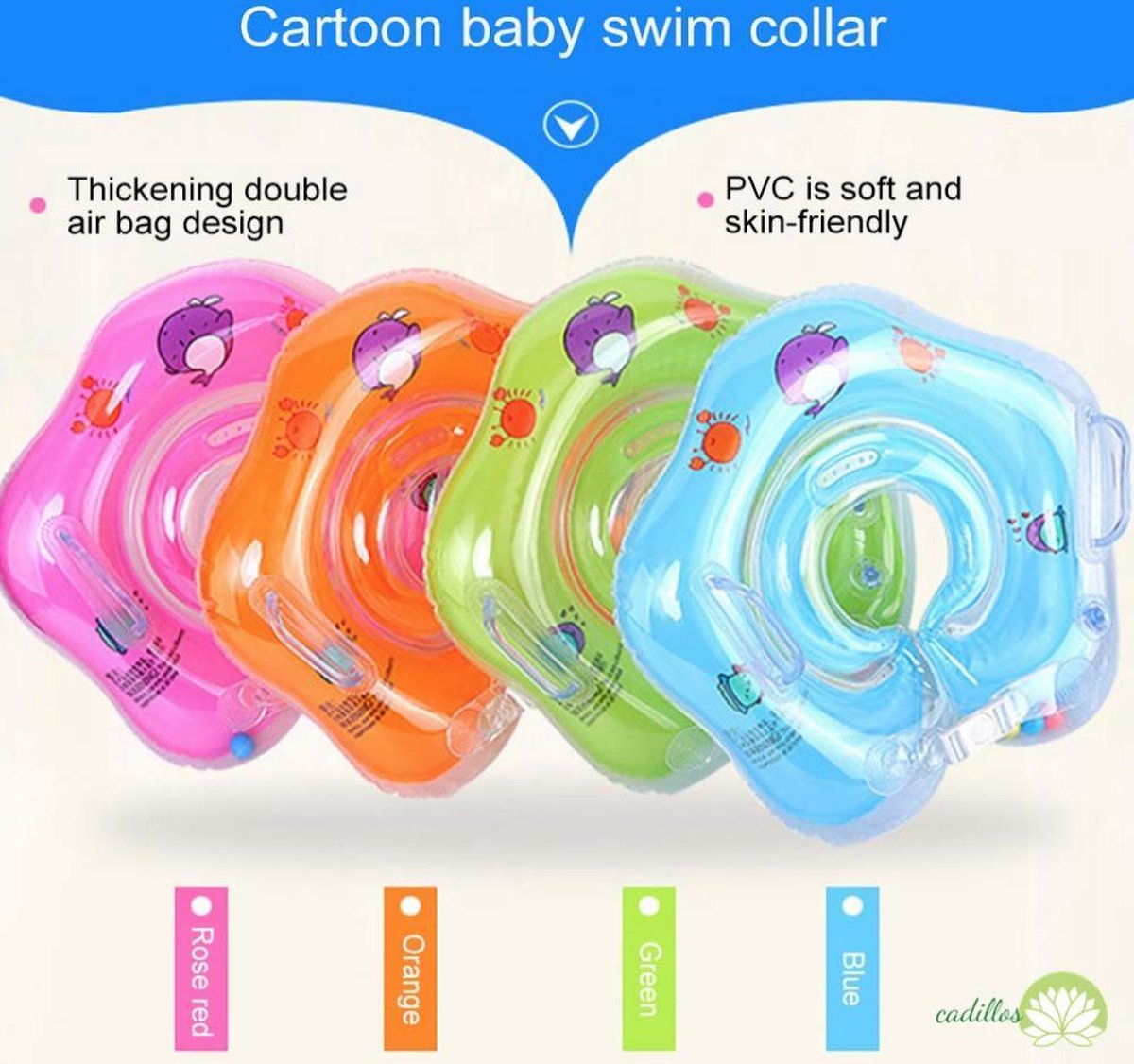 Baby zwemring Blauw Opblaasbare nekring Baby zwembad Baby