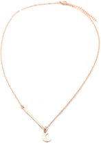 Dielay - Ketting met Maan - Lengte Verstelbaar 40-45 cm - Roségoudkleurig
