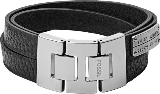 Fossil Vintage casual Heren Armband JF03189040 - leer - 19,5 cm - FOSSIL