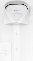 Michaelis Heren Overhemd Zuiver Wit Twill Cutaway Slim Fit Non Iron - 45
