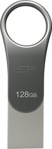 Silicon Power C80 Dual USB USB-A / USB-C USB stick - 128GB - Grijs