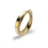 Twice As Nice Ring in goudkleurig edelstaal, dubbele ring  52