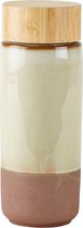 Villa Collection 491235 drinkfles 0,35 ml Bruin, Crème Bamboo, Steengoed