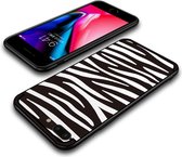 Softcase voor iPhone 7 plus - iPhone 8 plus met zwart witte zebra print