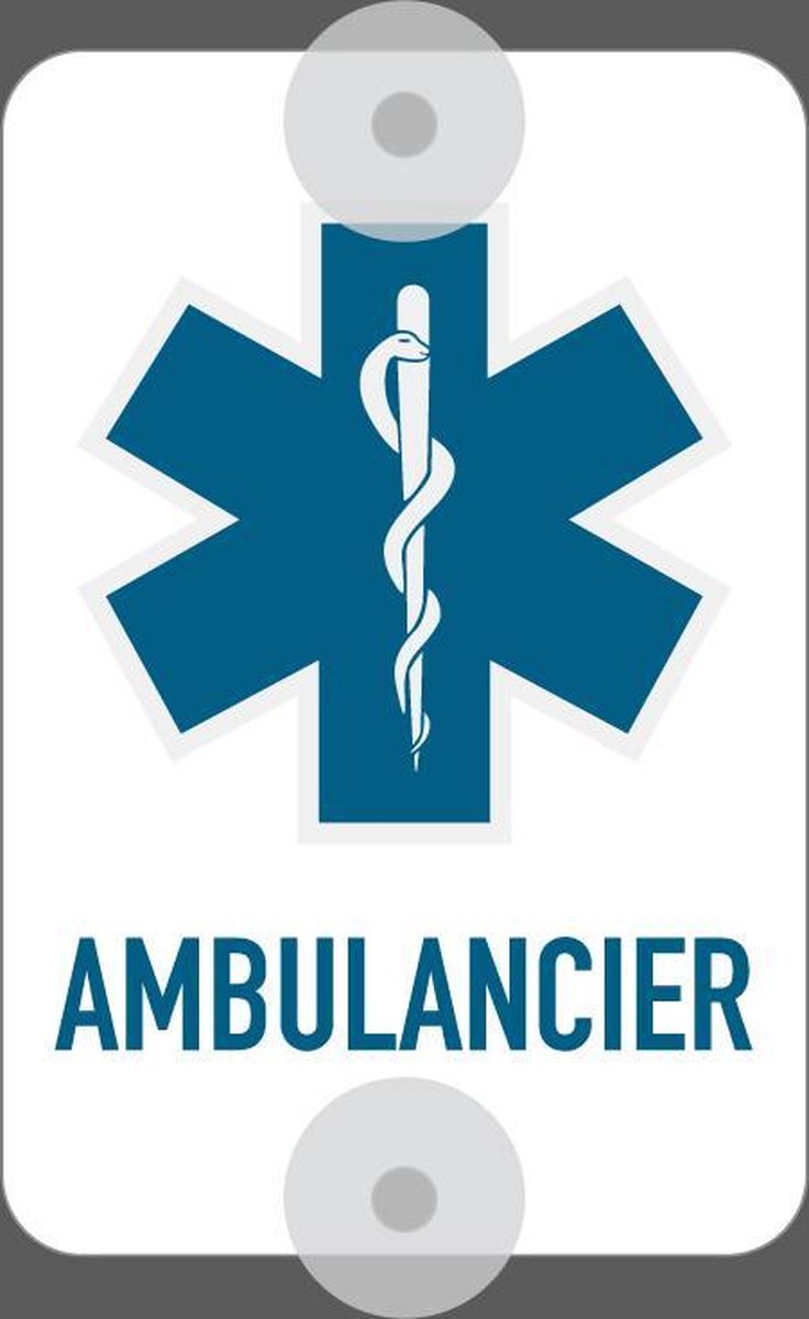 Autobord logo ambulancier 10cm x 15cm