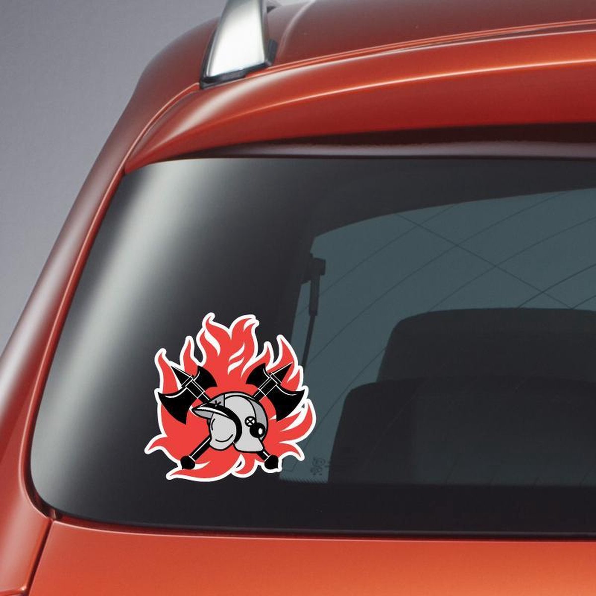 5 Sticker logo brandweer 15cm x15cm