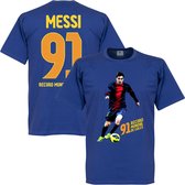 Messi 91 World Record Goals T-shirt - Blauw - S