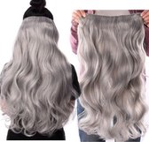 Clip In Extensions .europees Echt haar *1 delig,28cm van oor tot oor voor veel volume  *100gram *40cm *platina *dikke en volle punten