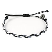 Chibuntu® - Zwarte Grijze Armband Heren - Flow armbanden collectie - Mannen - Armband (sieraad) - One-size-fits-all
