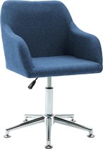 Luxe Bureaustoel Blauw Stof (Incl organizer) - Bureau stoel - Burostoel - Directiestoel - Gamestoel - Kantoorstoel