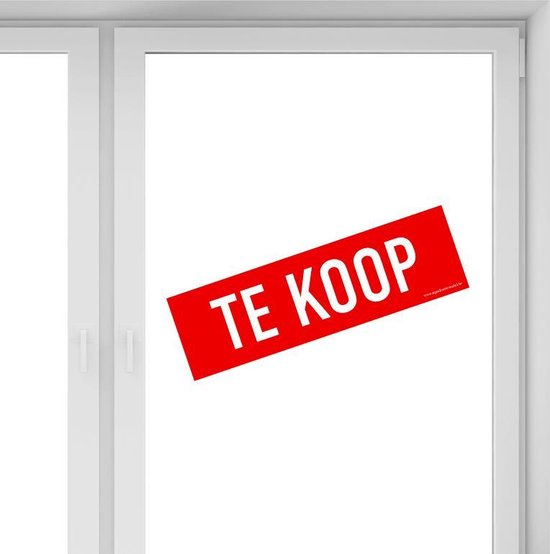 Sticker TE KOOP 50cm x15cm 5 Stuks