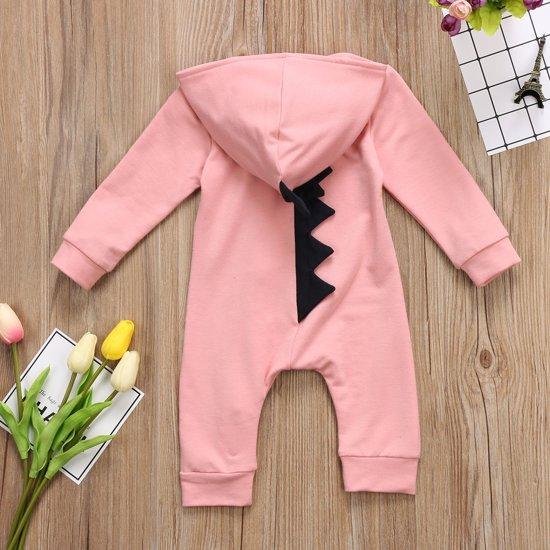 Budino Baby Pyjama Romper Onesie Dinosaurus Dino Draak Dier - Roze - 12 mnd van Budino — afbeelding 3