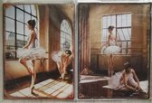 MadDeco - Blikken - decoratie - borden - ballet - danseres - 2 stuks - set 73