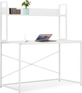 Stijlvolle Computer bureau Wit (Incl organizer) 120x60x138 cm - Computerbureau - Werktafel - Schrijftafel - Tekentafel