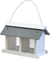 Vogel Voederstation- wit/leisteen - hangbaar - 31 cm