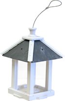 Vogel Voedersilo - voederhuisje wit/leisteen vierkant - hangbaar -30 cm