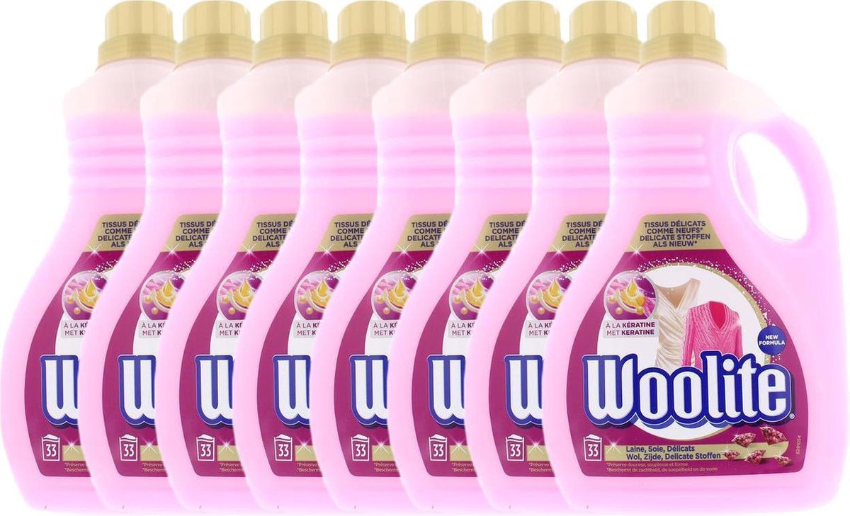 Woolite Wasmiddel Wol & Zijde Met Keratine 8 x 2L - voordeelverpakking