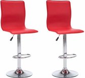 Barkruk (INCL anti kras viltjes) Kunstleer Rood 2 STUKS / Bar kruk / Hoge Stoel / Bar stoeltje / Bar krukje / Fauteuil / Lounge Stoel