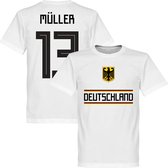 Duitsland Müller 13 Team T-Shirt - Wit - XXXL