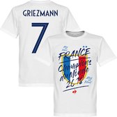 Frankrijk Champion Du Monde Griezmann T-Shirt - Wit  - L