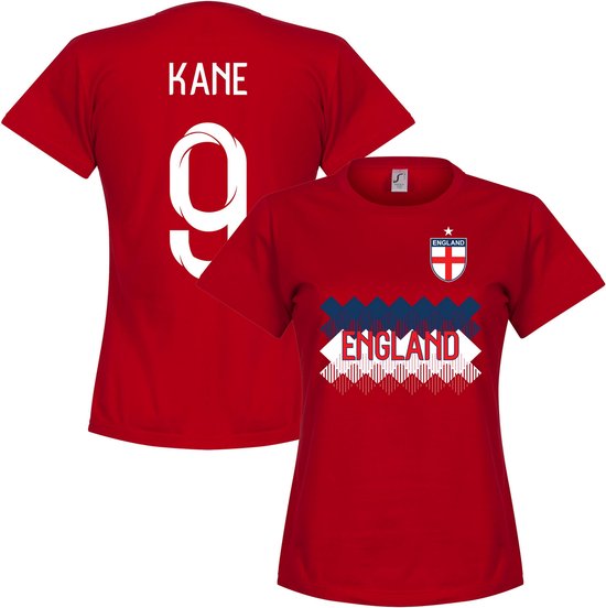 Engeland Kane 9 Dames Team T-Shirt - Rood - S