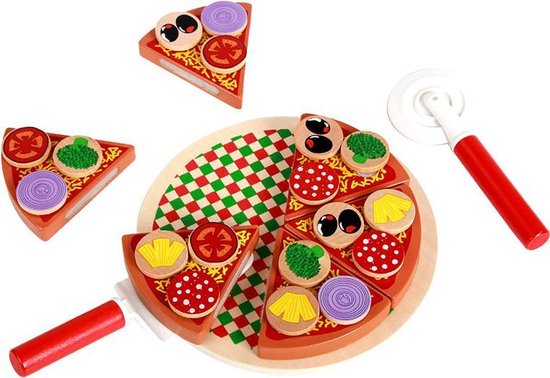 voor eeuwig Bont Proberen Tien Tenen - Houten Speelgoed Pizza - Pizza set | bol.com