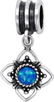Dangle pacific blue bead | Zilverana | Bedel | geschikt voor Biagi , Pandora , Trollbeads armband | 925 zilver